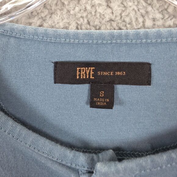 The Frye Company Activewear Men's Blue 3 Button Henley Tshirt Size S - Picture 5 of 10